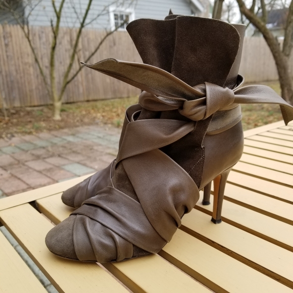 Isabel Marant Shoes - Isabel Marant Angie Suede Leather Wrap Boot FR 37